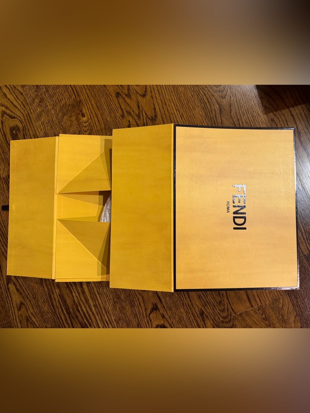 Fendi Yellow Fold-Out Storage Box with Compartments